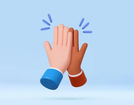 3d High five hand gesture. Stock Illustration