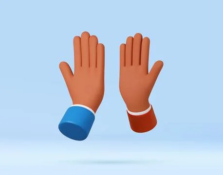 3d High five hand gesture. Illustrazione stock