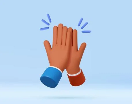 3d High five hand gesture. Stock Illustration
