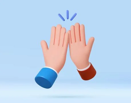 3d High five hand gesture. Stock Illustration