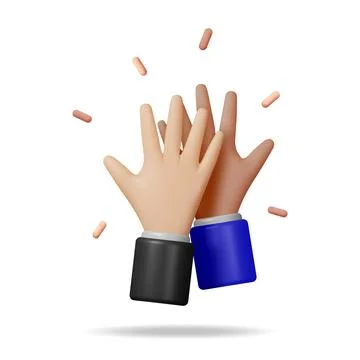 3d High Five Hands Isolated Stock Illustration