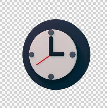 3D High Quality clock render isolated Stock Illustration