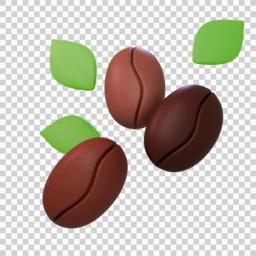 3D High Quality coffee beans isolated Stock Illustration