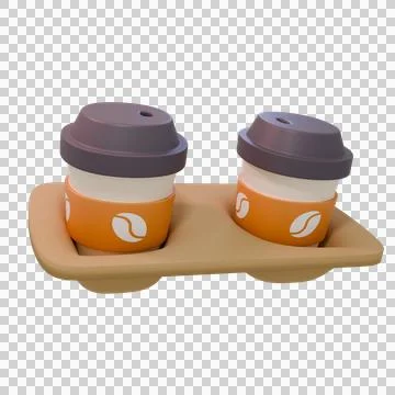 3D High Quality cup of coffee isolated Stock Illustration