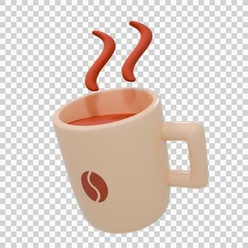 3D High Quality cup of coffee isolated Stock Illustration