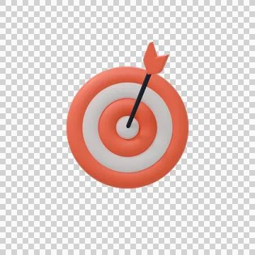 3D High Quality dart hitting target isolated Stock Illustration