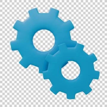 3D High Quality gear wheels icon isolated Illustrazione stock