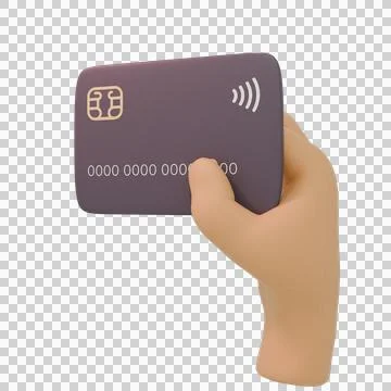 3D High Quality hand holding credit card isolated Stock Illustration