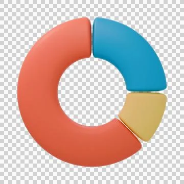 3D High Quality pie chart isolated Stock Illustration