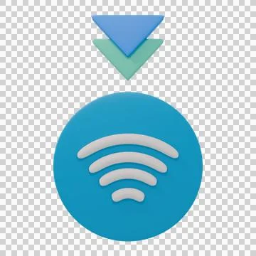 3D High Quality wireless network icon Stock Illustration
