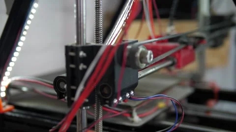 3D high tech digital printer computer machine in action. Stock Footage 291515071