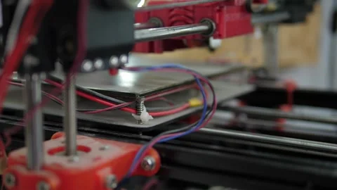 3D high tech digital printer computer machine in action Stock Footage 311797294