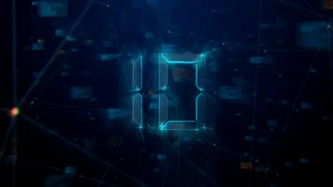 3D High Tech Plexus Countdown 動画素材 87195886