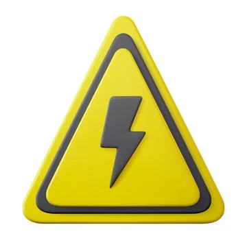 3d High voltage icon, danger Illustrazione stock