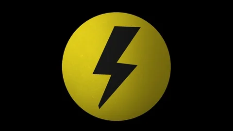 3D High Voltage Symbol Loop Alpha Channel Stock Footage 108213993