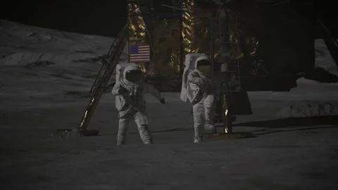 3D Highlights of the Apollo 11 moonwalk Stock Footage 289846121