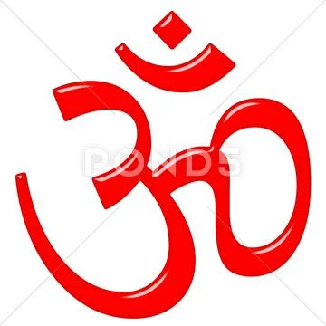 3D Hinduism Symbol Aum Stock Illustration