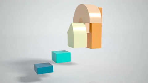3D histogram showing the growth of data statistics. Chart. Scale. Background for Stock Footage 199557488