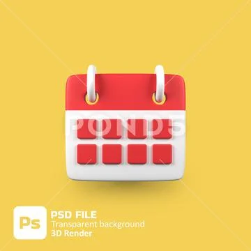 3d holiday calendar icon PSD Template
