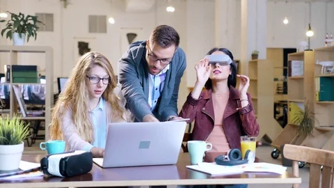 3D Hologram Game Developers Programming AR Vr Application Creating Virtual Stock Footage 77409628