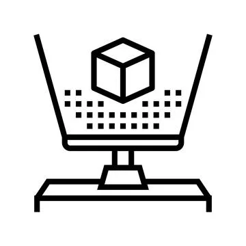 3d hologram line icon vector illustration Stock Illustration