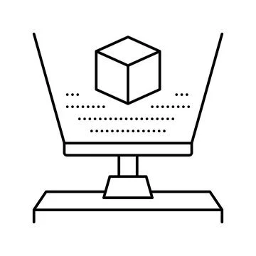 3d hologram line icon vector illustration Stock Illustration