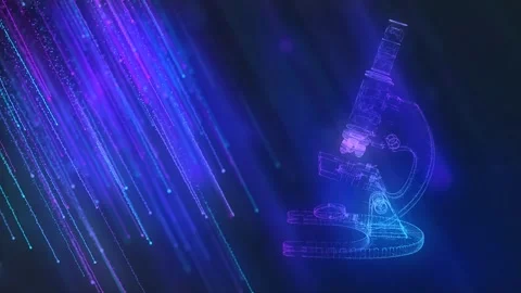 3D Holographic Compound Microscope Rotating Lens Vídeo Stock 265238373