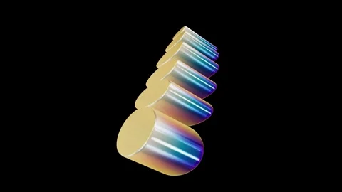 3D holographic layered oval blocks, 4k seamless loop on dark. Stock Footage 339277444