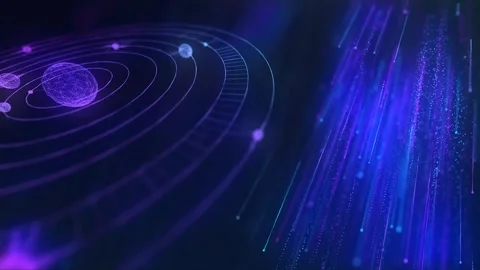 3D Holographic Solar System, Orbiting Planets Around Sun Vidéo 265239498