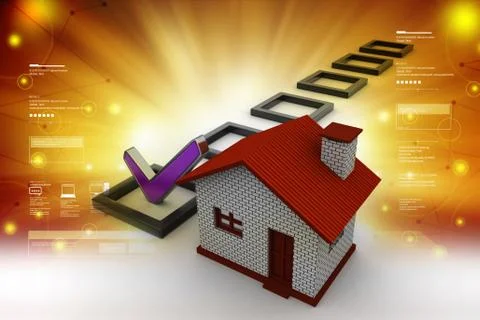 3d Home Illustrazione stock