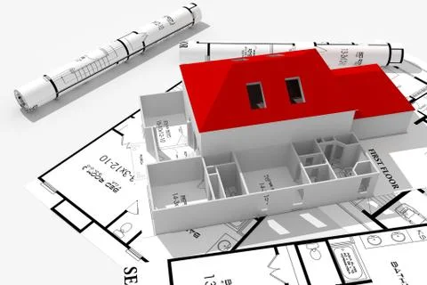 3d home plans concept Stock Illustration