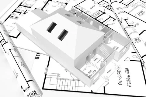 3d home plans concept Stock Illustration