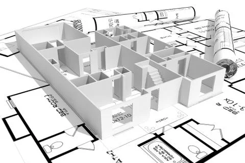 3d home plans concept Stock Illustration