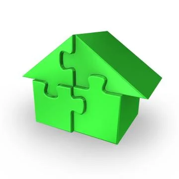3d home as puzzle Stock Illustration