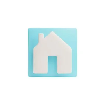 3D home silhouette vector icon, render minimal house symbol, real estate concept Stock Illustration