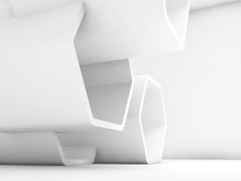 3d honeycomb installation in empty interior Stock Illustration