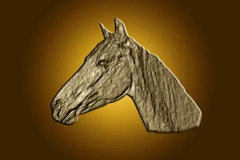 3d horse head Stock Illustration