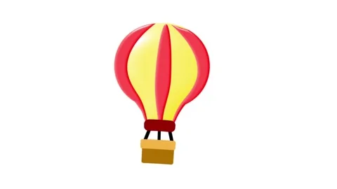 3D Hot Air Balloon Floating Animation Stock Footage 331551815