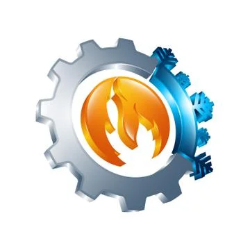 3D Hot and cold round sign. Temperature balance icon. Sun and snowflake line Stock Illustration