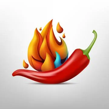 3D Hot Chili Design, Creative Spice Food Symbol, Vector Illustration Illustrazione stock