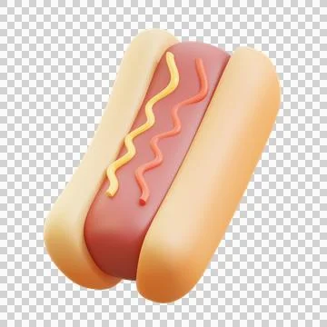 3D Hot dog, 3D rendering Illustrazione stock