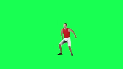 3d Hot man dancing at party green screen front angle Stockbeeldmateriaal 257685344