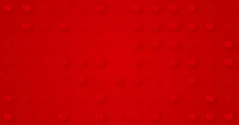 3D hot red background with random blinking hearts. 스톡 동영상 169285215