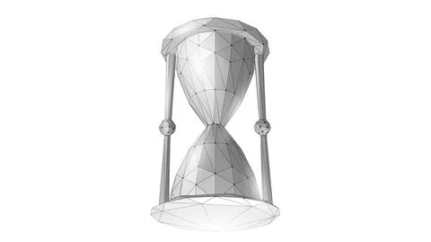 3D Hourglass time flow clock. Business strategy countdown work deadline. Past Stock-Illustration