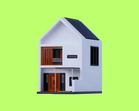 3D House Building design Elements Animation looping video footage Stock Footage 334504614