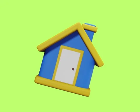 3D House Building design Elements Animation looping video footage Stock Footage 334504634