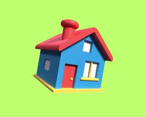 3D House Building design Elements Animation looping video footage Stock Footage 334504662