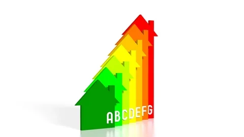 3D house comparison chart, white background Stock Footage 87966053