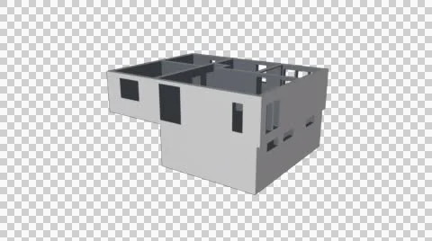 3d house easy concept alpha spin Stock Footage 55534301