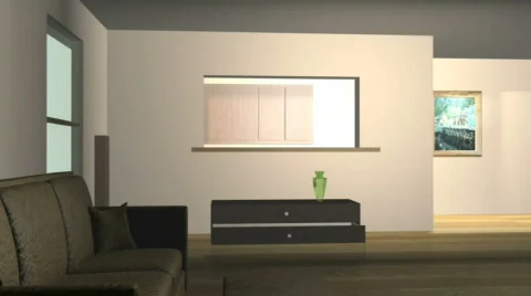 3D House Interior Stock Footage
